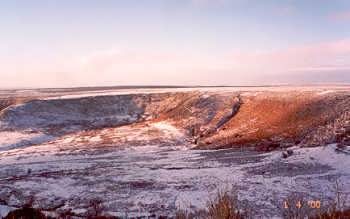 The Hole of Horcum after a snow fall, North York Moors