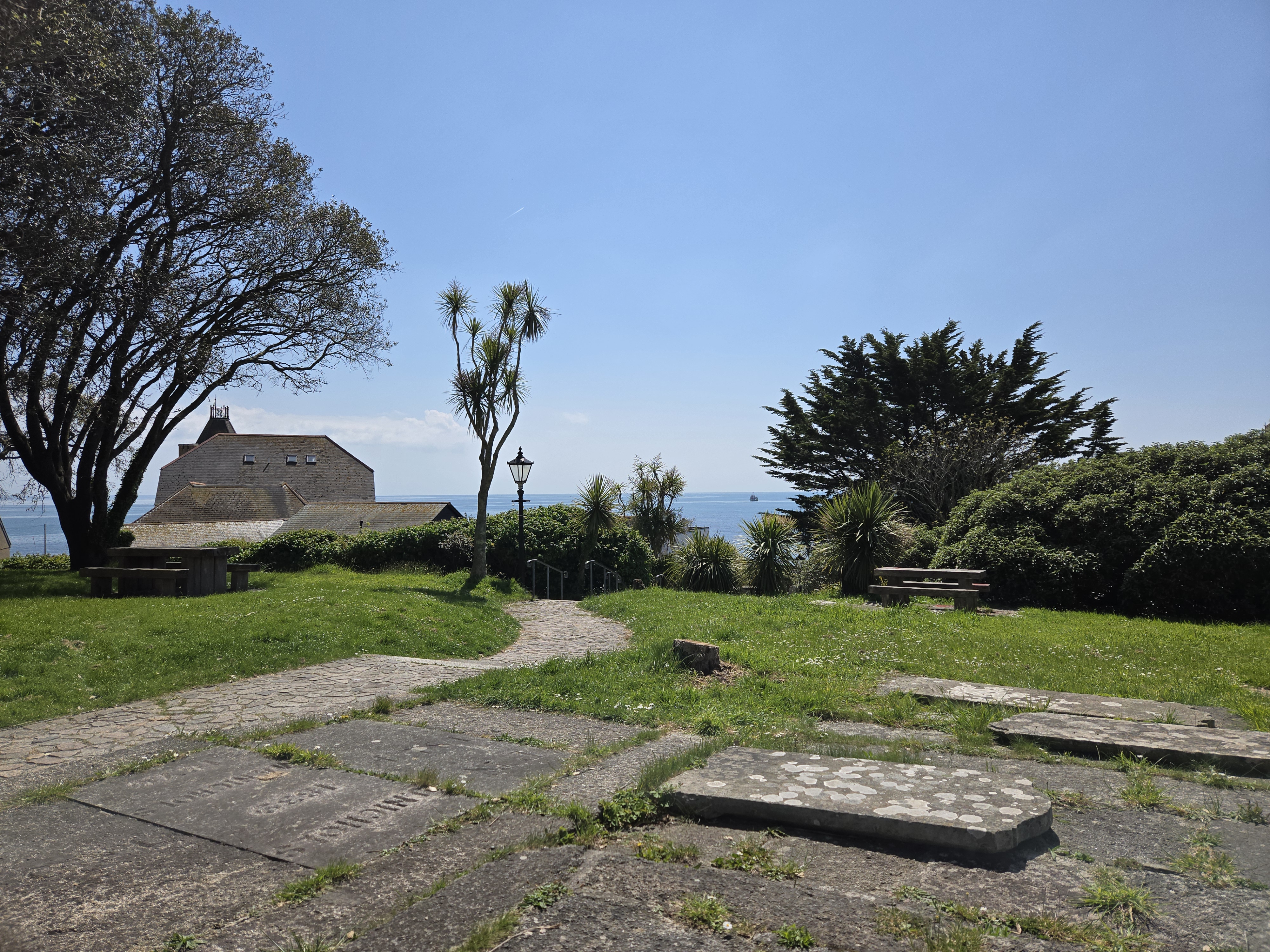 Churchyard overlooking sea