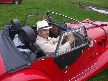 Me in the Morgan I borrowed off that RAF bloke