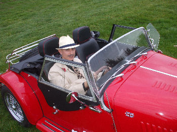 Me in the Morgan I borrowed off that RAF bloke