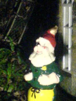 Gnome at night - closer still.