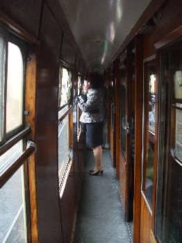 Inside carriage on the North York Moors Railway