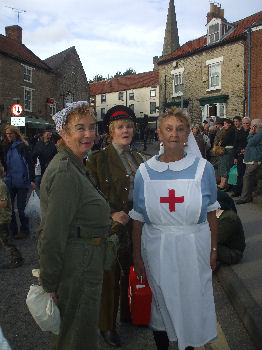 Land girl and nurse at the Pickering 1940s weekend