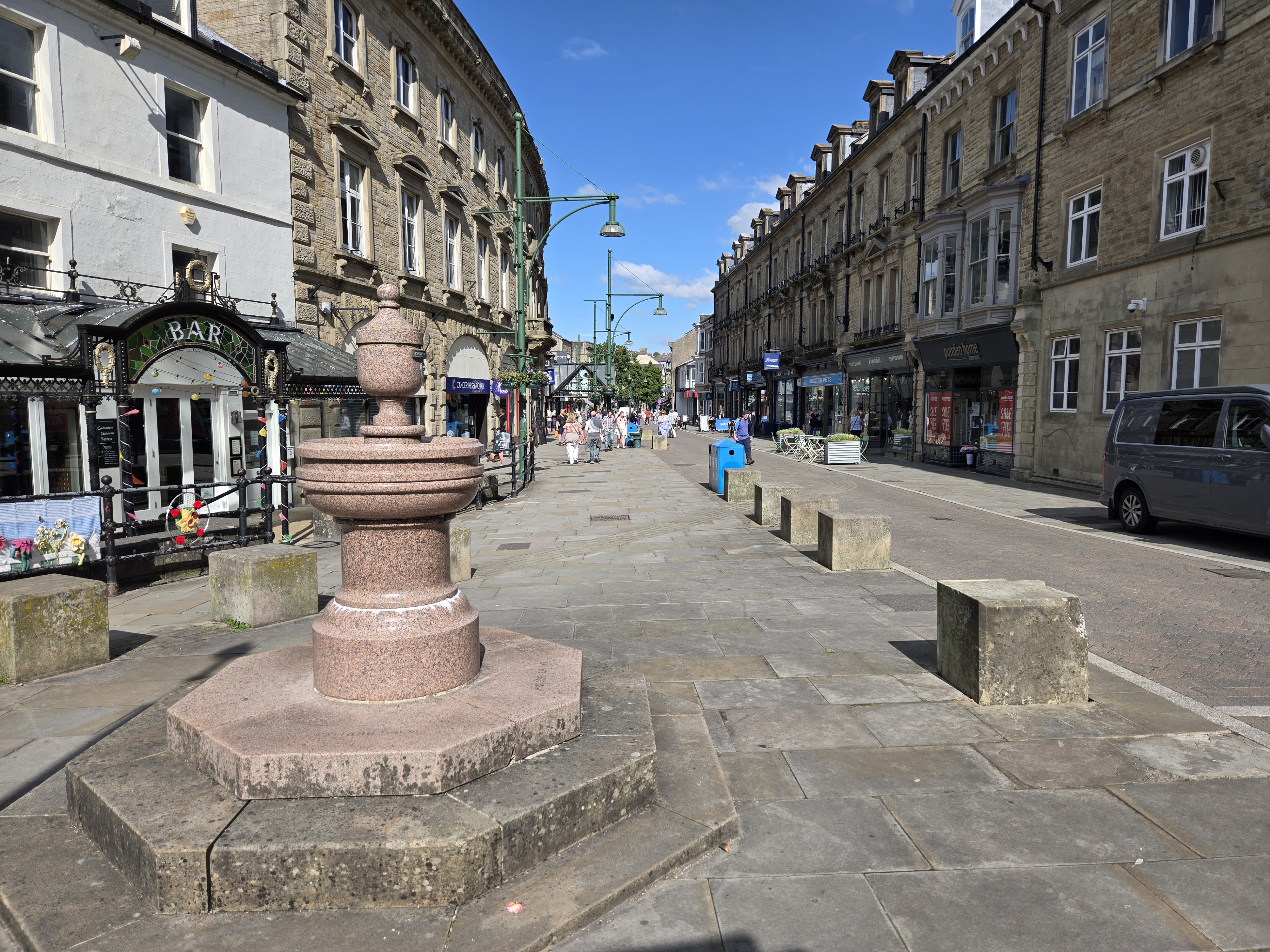 Street with elegant terrace