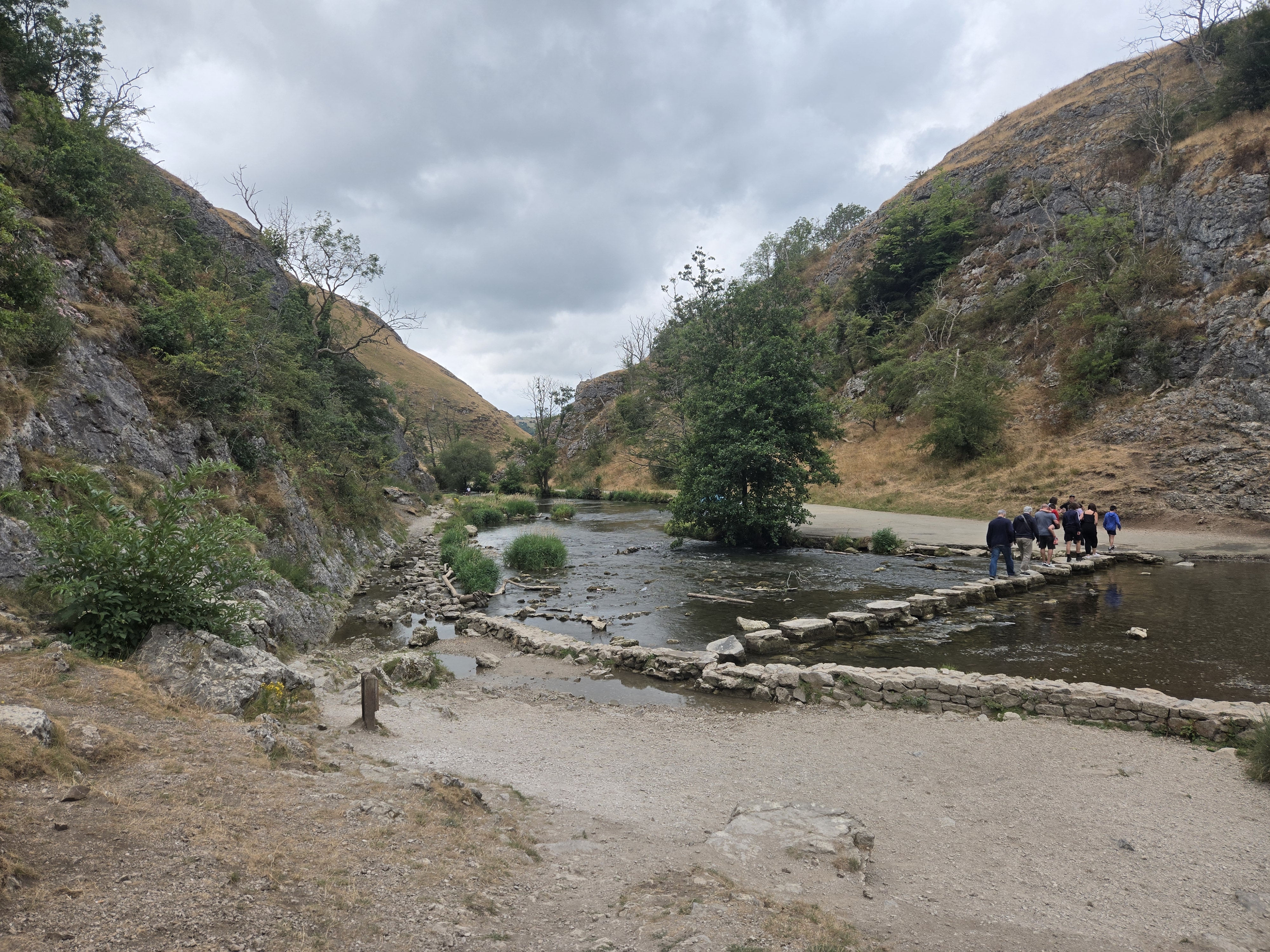 Stepping stones over river