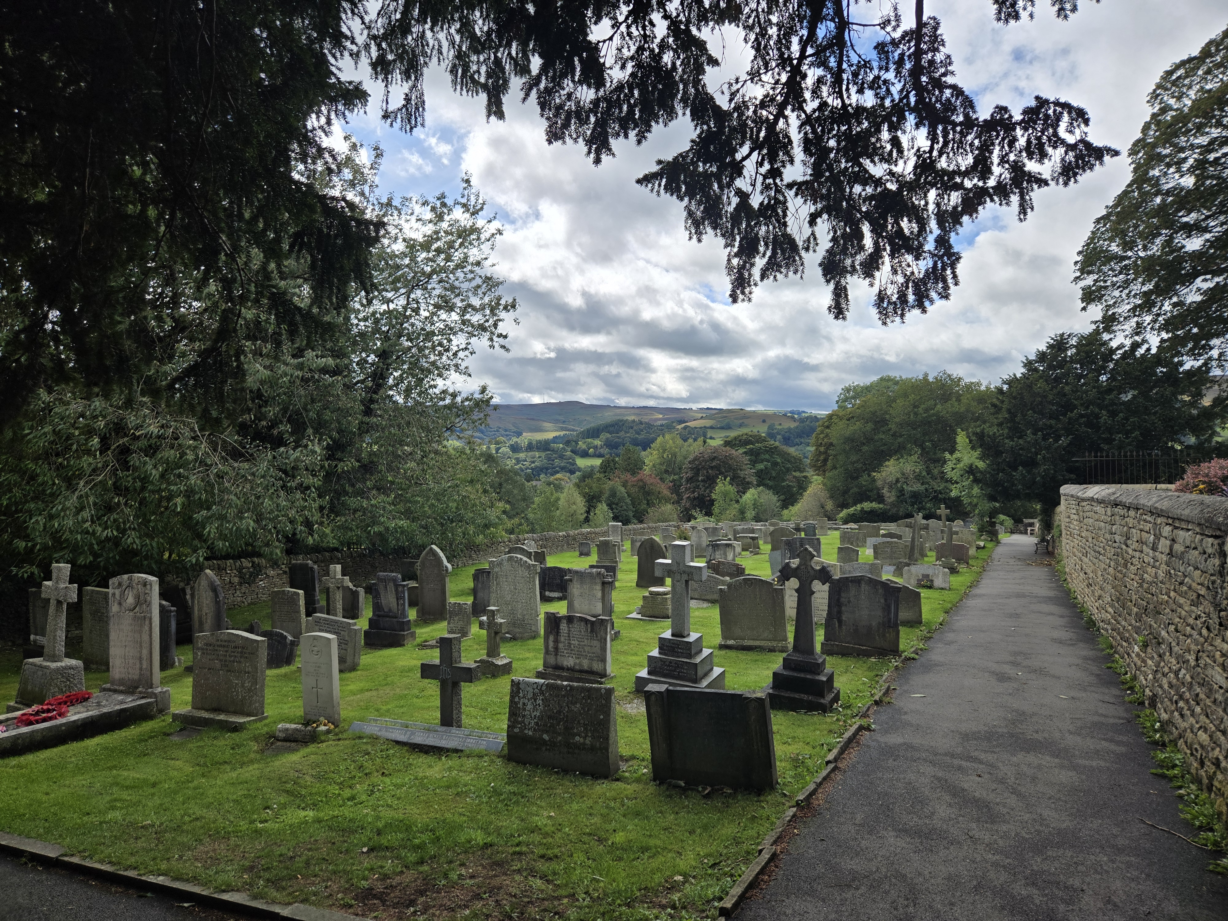 Churchyard with graves