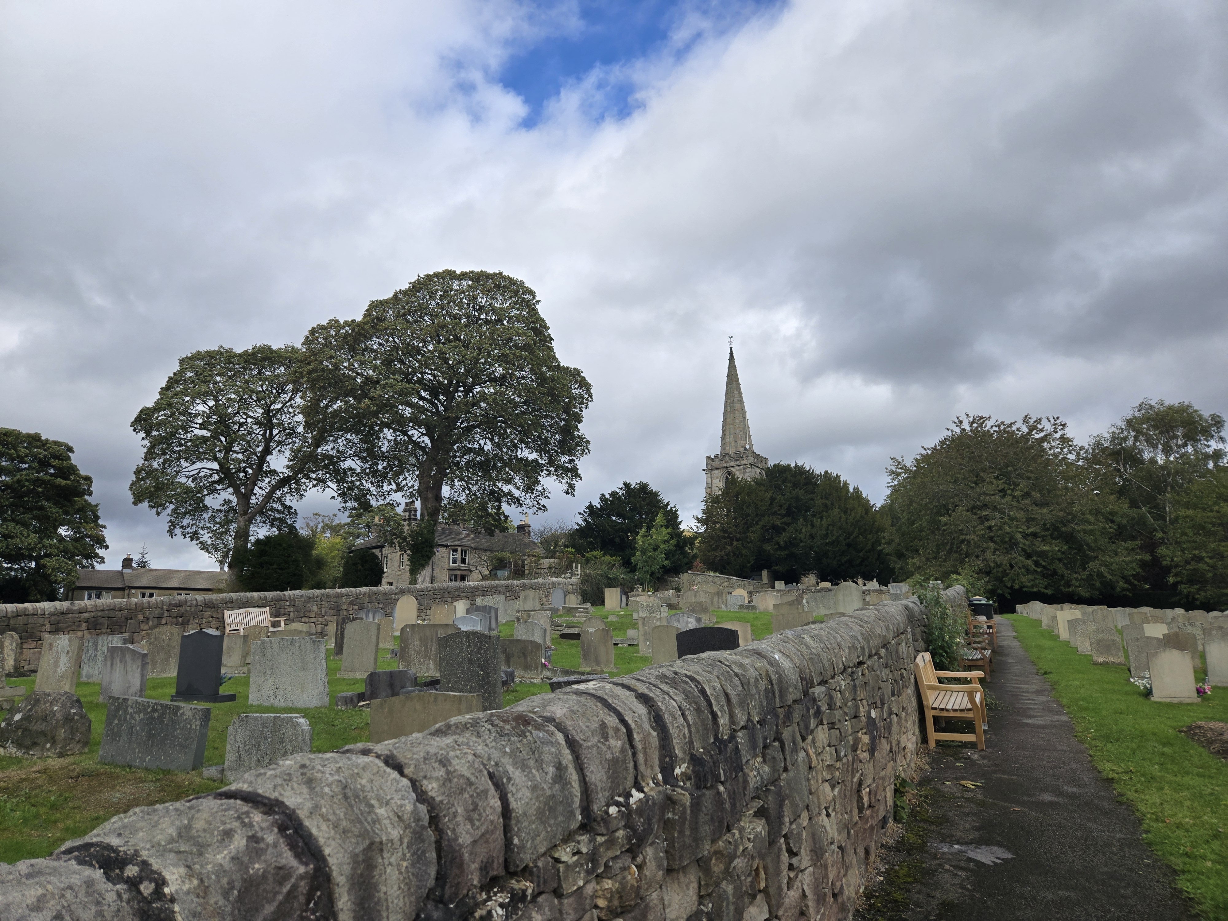 Churchyard with graves