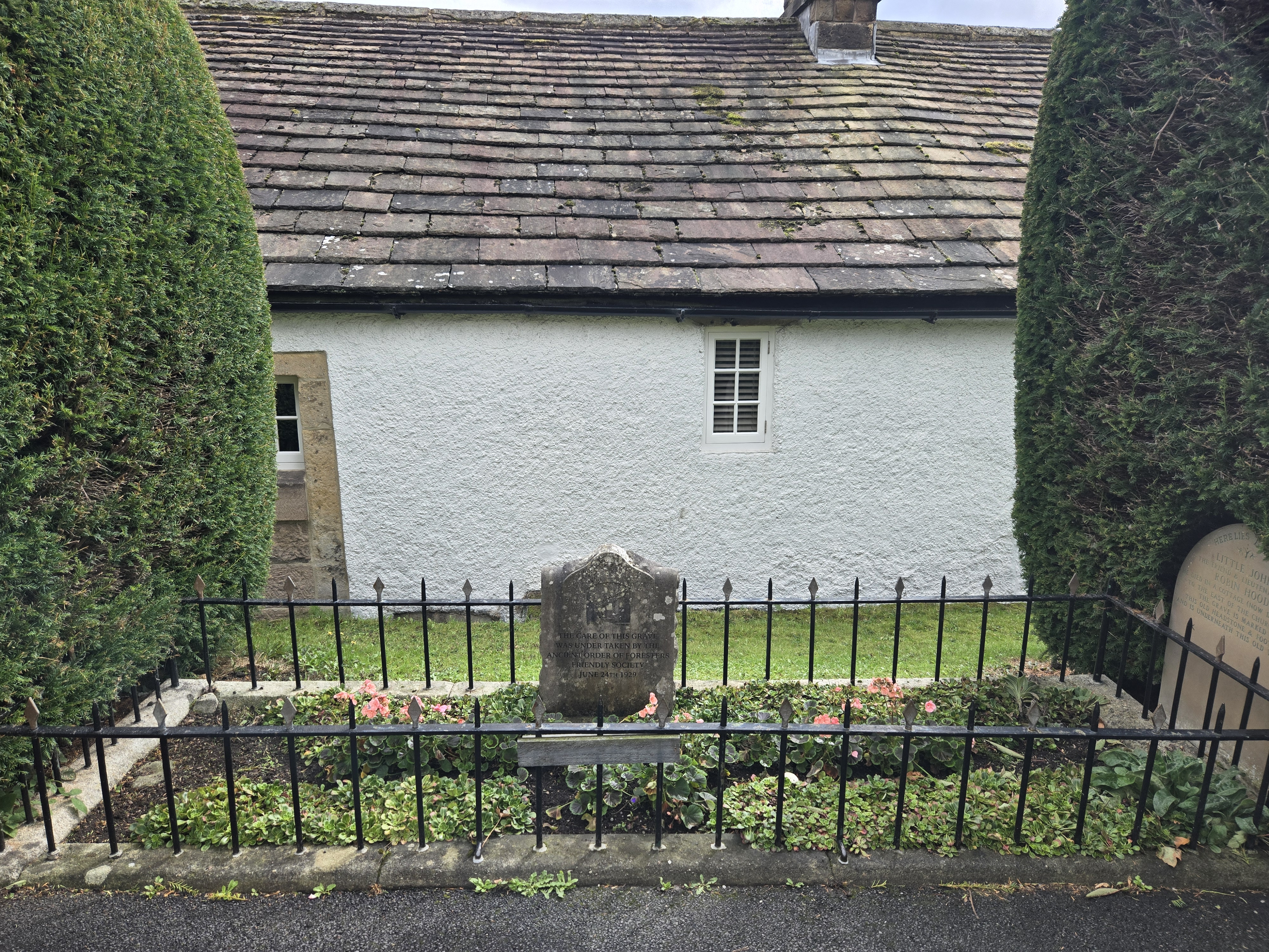 Grave surrounded by railings