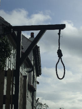 Mock gallows at Busby Stoop