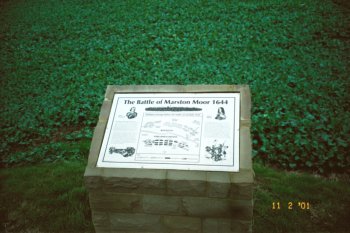 Commemorative plaque at Marston Moor